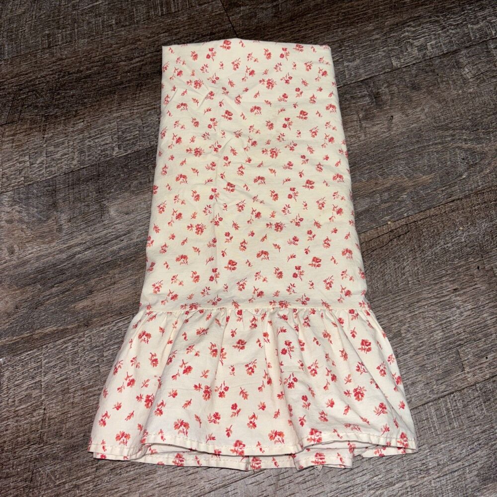 Ralph Lauren Standard Pillowcase Ruffled Red White Floral Colchester SINGLE